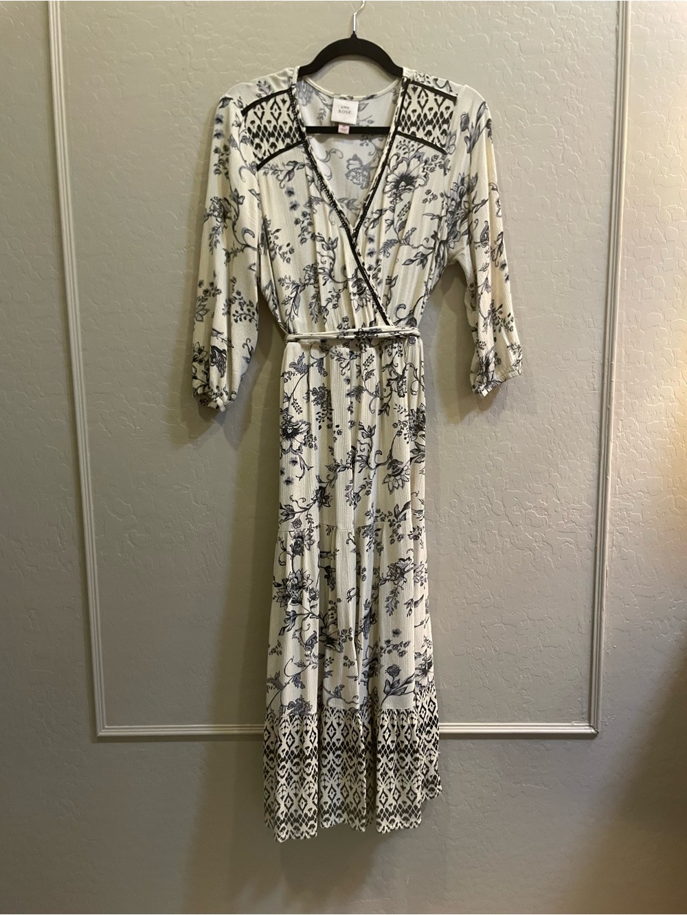 Knox Rose Cream Maxi Dress with Blue Floral Print